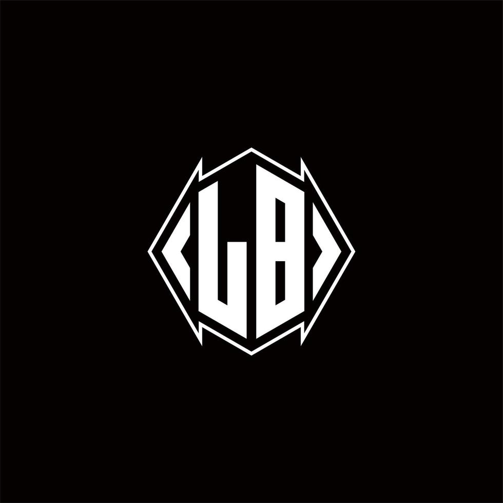 lb logotyp monogram med skydda form mönster mall vektor