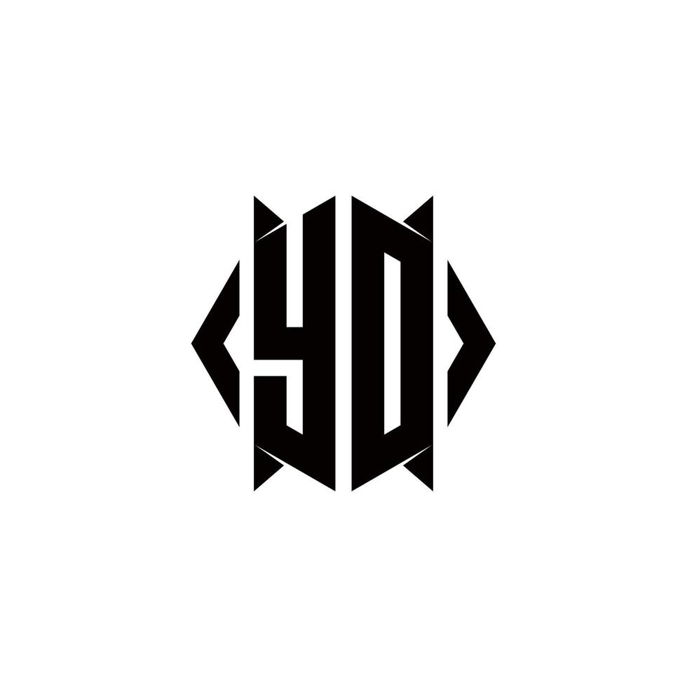 yd logotyp monogram med skydda form mönster mall vektor