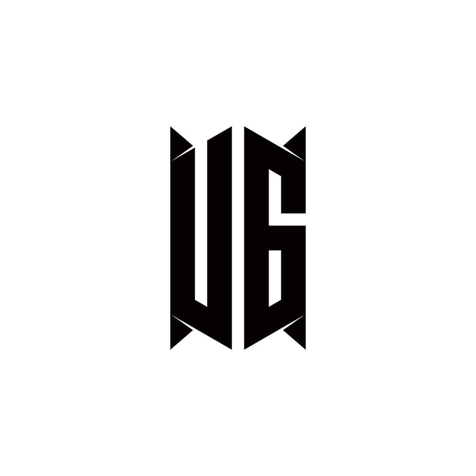 ug logotyp monogram med skydda form mönster mall vektor