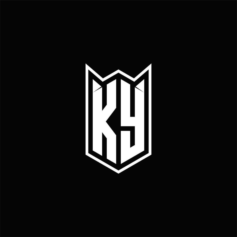 ky Logo Monogramm mit Schild gestalten Designs Vorlage vektor