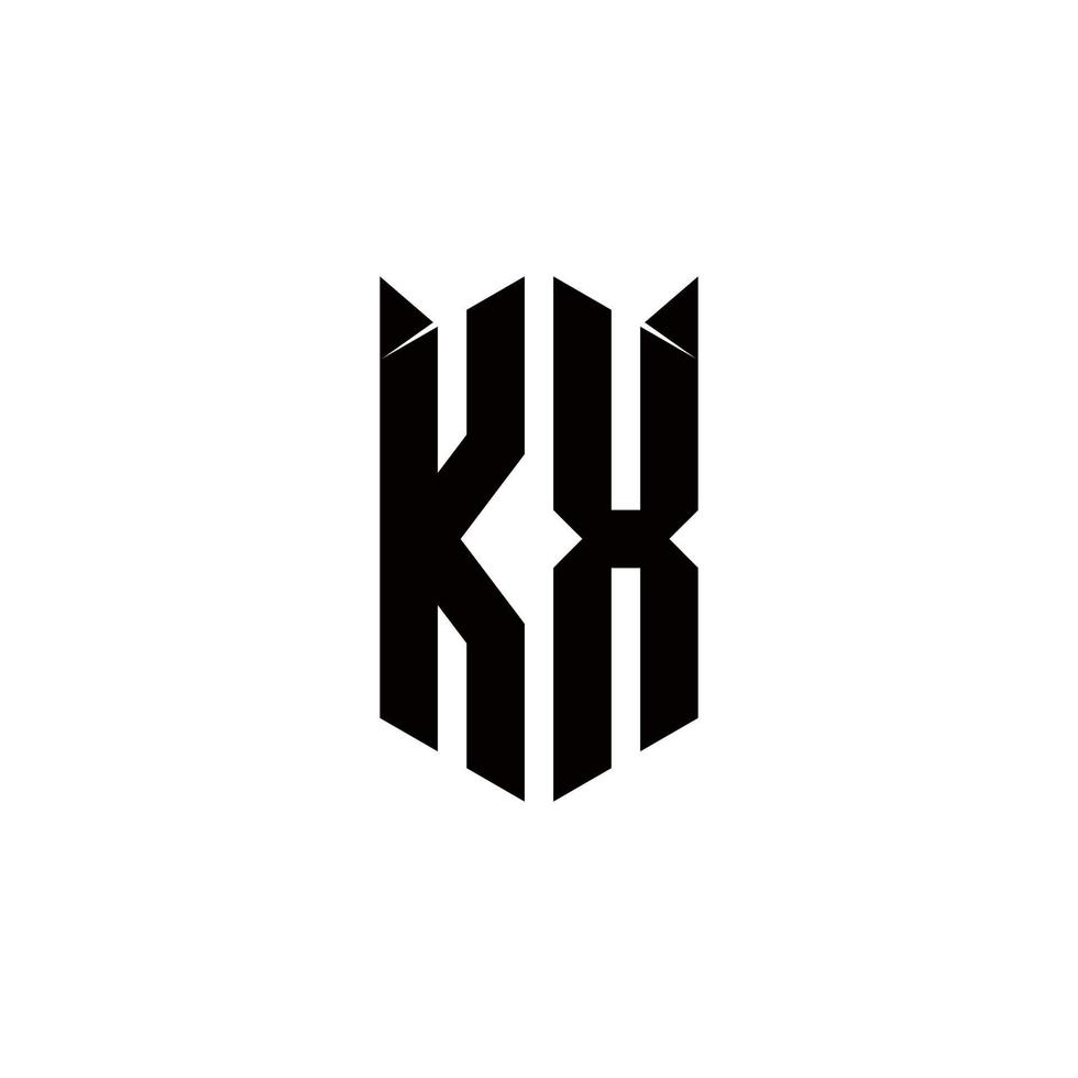 kx Logo Monogramm mit Schild gestalten Designs Vorlage vektor