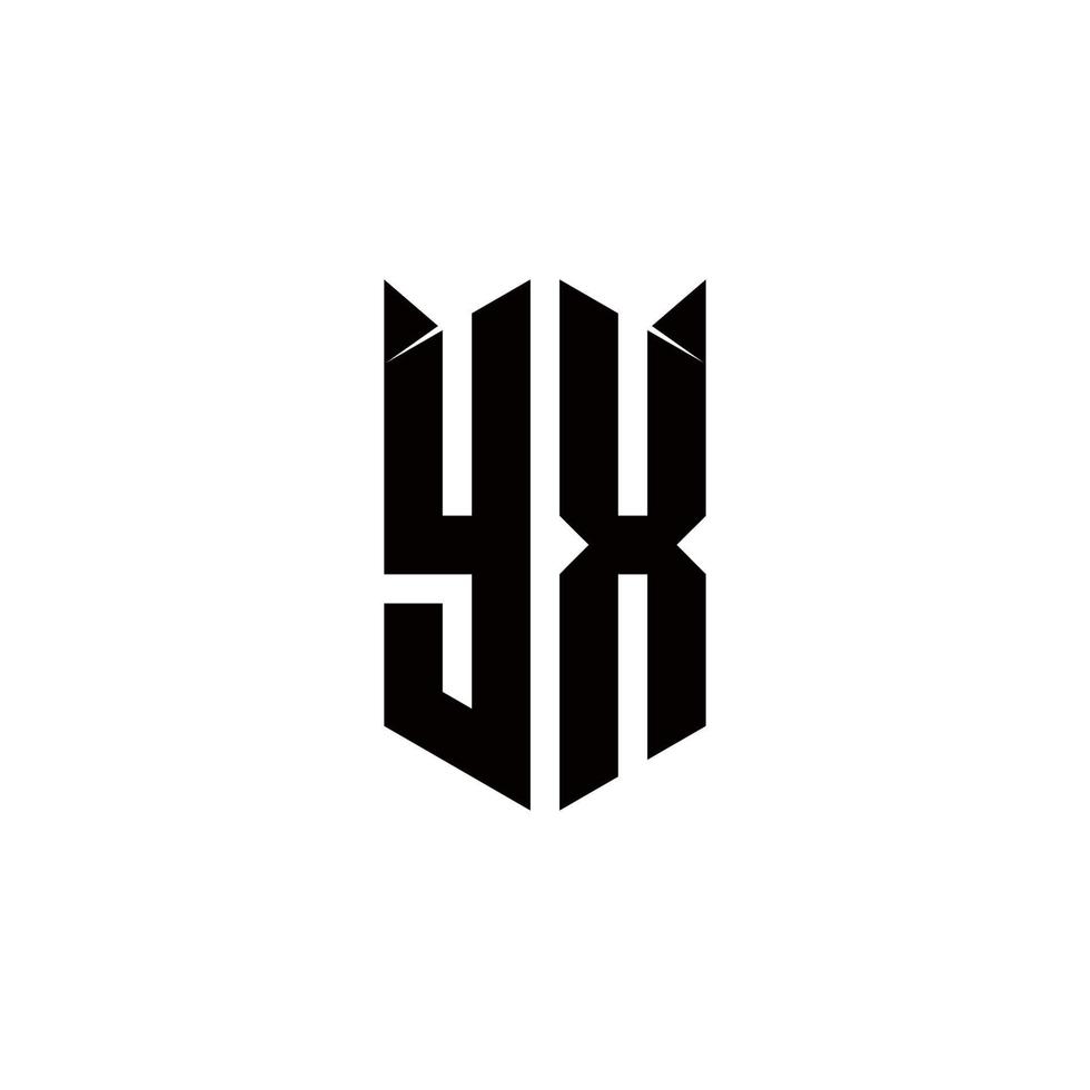 yx Logo Monogramm mit Schild gestalten Designs Vorlage vektor