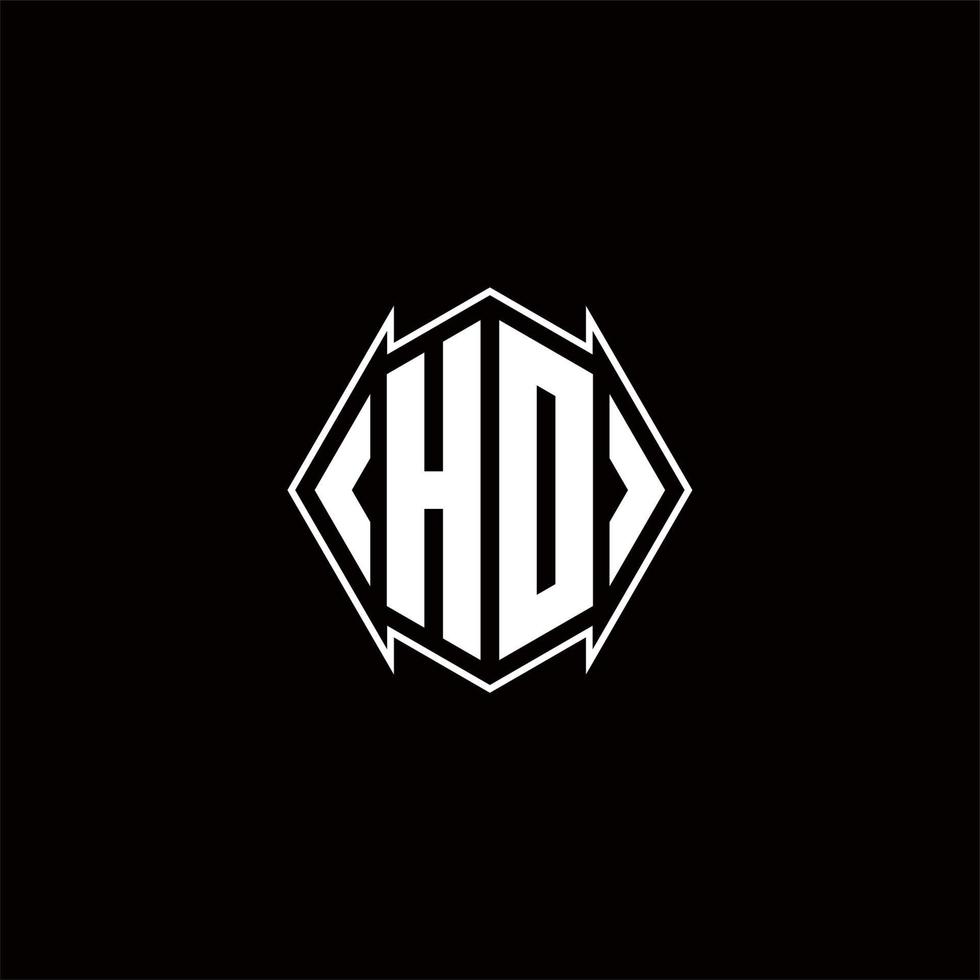 hd logotyp monogram med skydda form mönster mall vektor