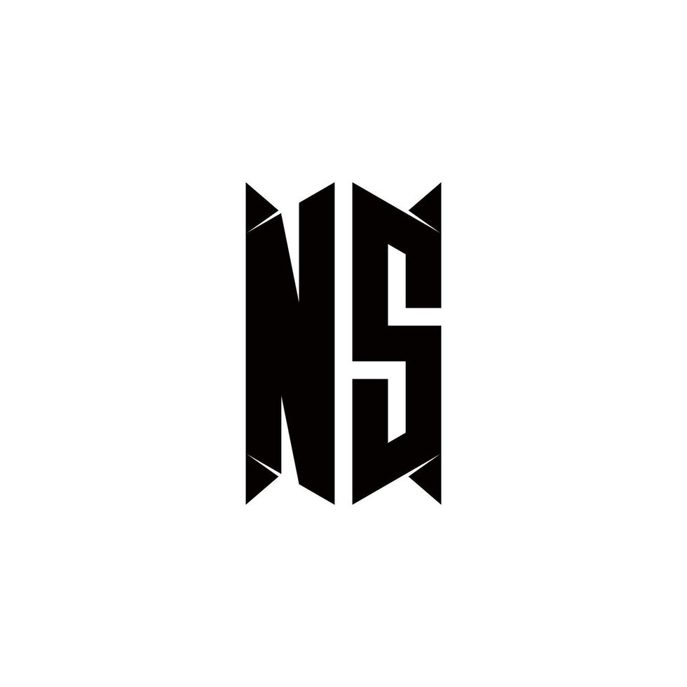 ns Logo Monogramm mit Schild gestalten Designs Vorlage vektor