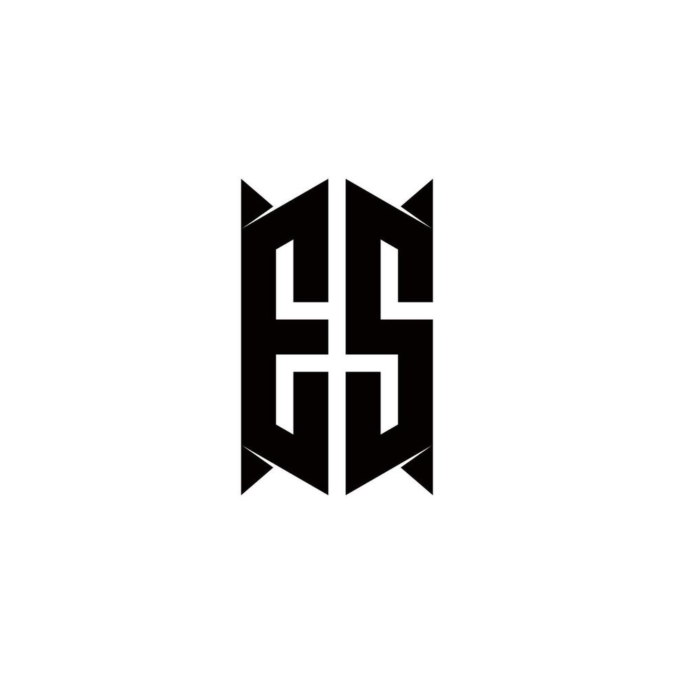 es logotyp monogram med skydda form mönster mall vektor