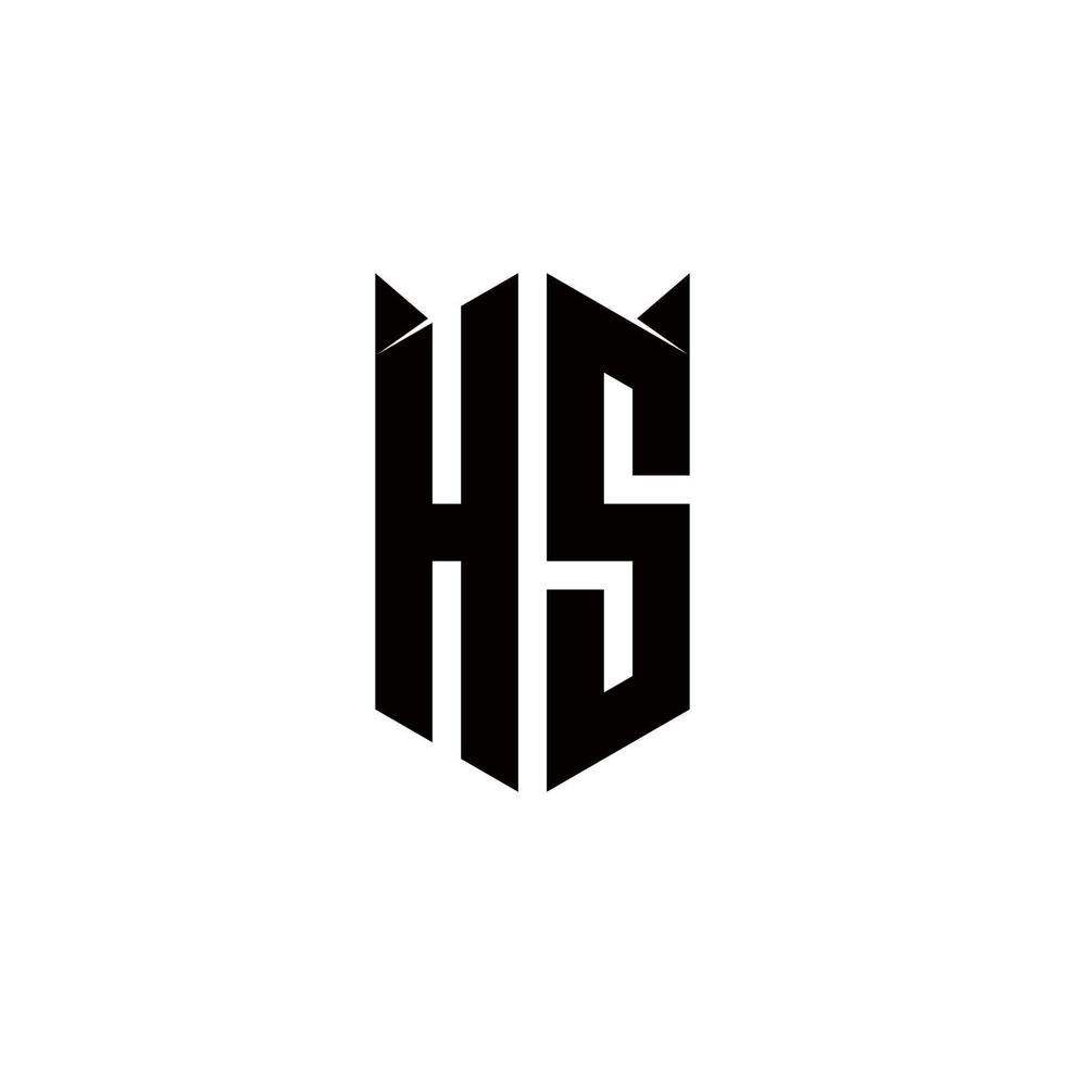 hs Logo Monogramm mit Schild gestalten Designs Vorlage vektor