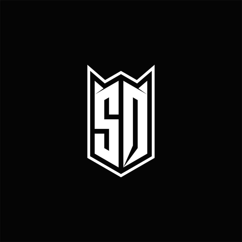 sq Logo Monogramm mit Schild gestalten Designs Vorlage vektor