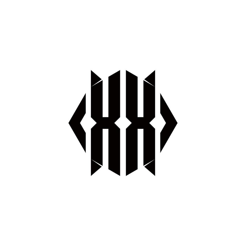 xx Logo Monogramm mit Schild gestalten Designs Vorlage vektor