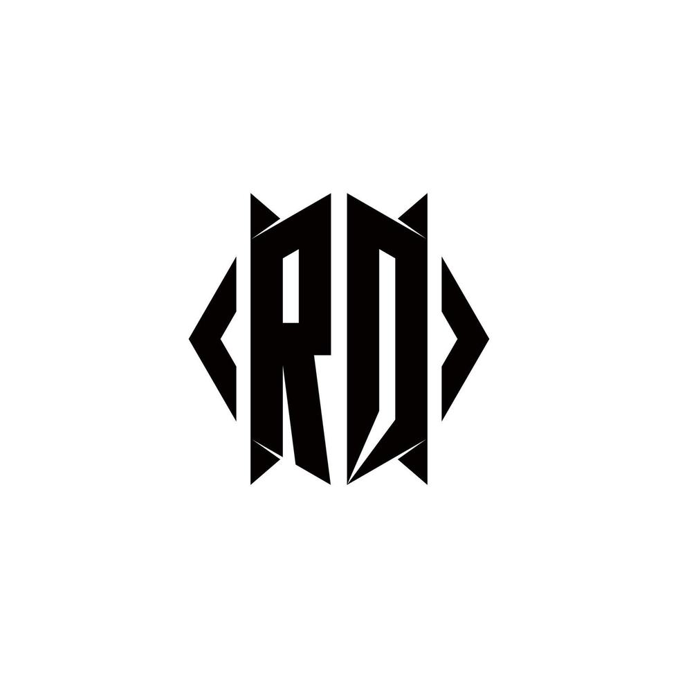rq Logo Monogramm mit Schild gestalten Designs Vorlage vektor