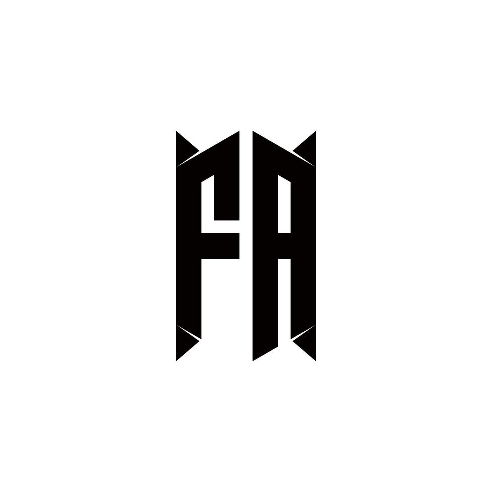 fa logotyp monogram med skydda form mönster mall vektor