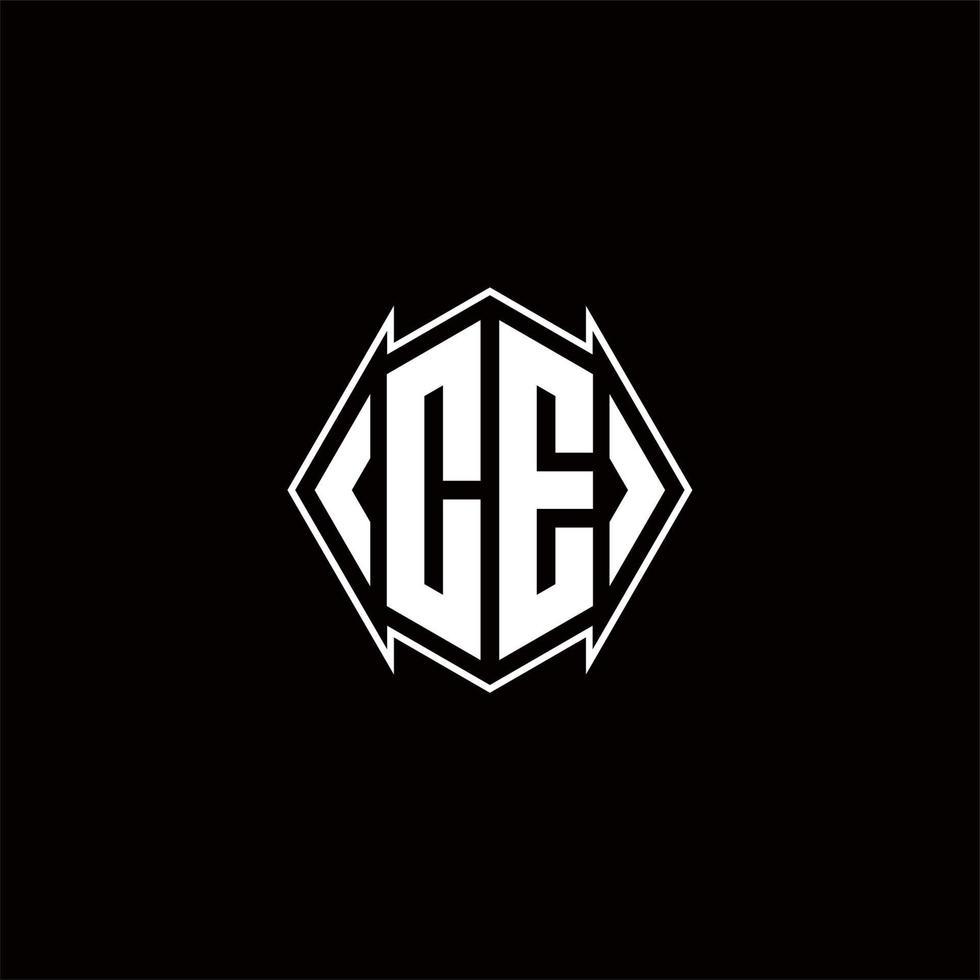 ce Logo Monogramm mit Schild gestalten Designs Vorlage vektor