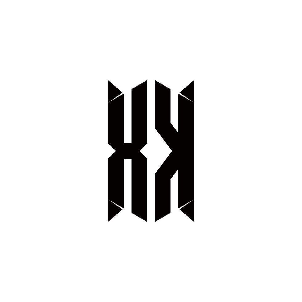 xk Logo Monogramm mit Schild gestalten Designs Vorlage vektor