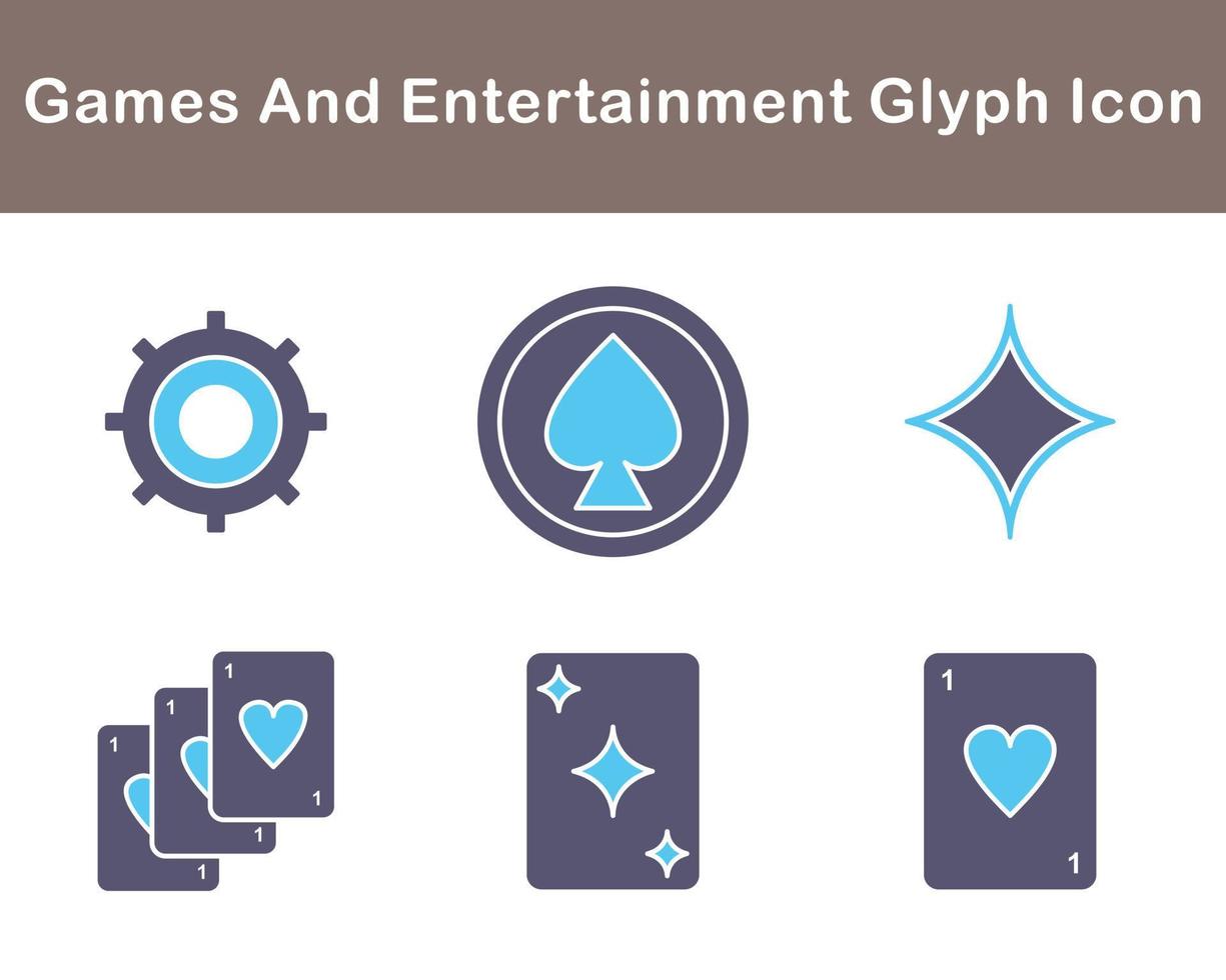 Spiele und Unterhaltung Vektor Symbol einstellen
