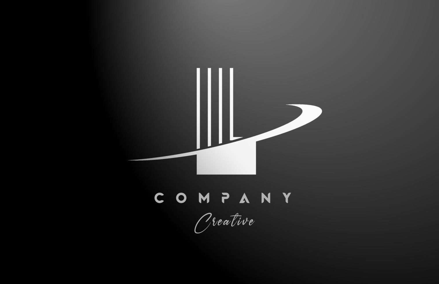 schwarz Weiß l Alphabet Brief Logo Symbol Design mit rauschen. kreativ Linie Vorlage zum Unternehmen und Geschäft vektor