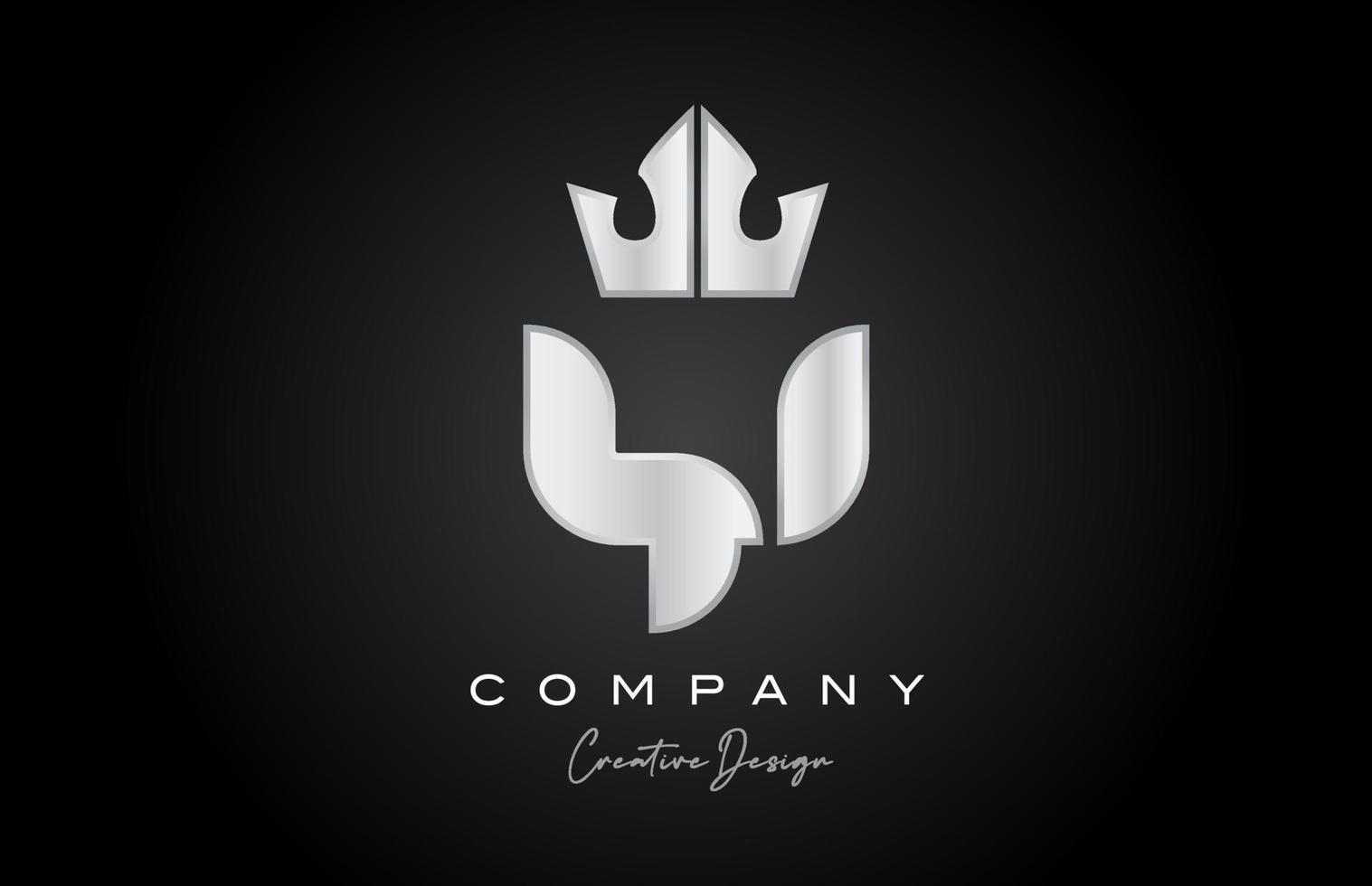 Silber grau y Alphabet Brief Logo Symbol Design. kreativ Krone König Vorlage zum Unternehmen und Geschäft vektor