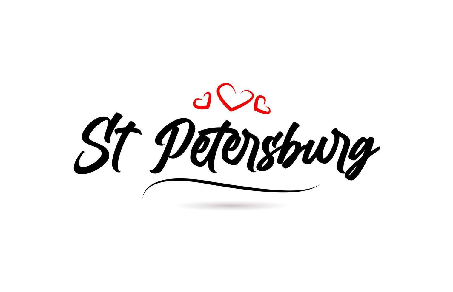 st Petersburg europäisch Stadt Typografie Text Wort mit Liebe. Hand Beschriftung Stil. modern Kalligraphie Text vektor