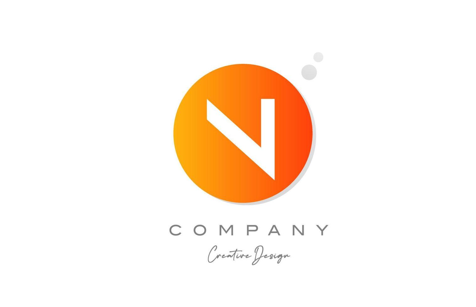 n Orange Kugel Alphabet Brief Logo Symbol Design mit Punkt. kreativ Vorlage zum Unternehmen und Geschäft vektor