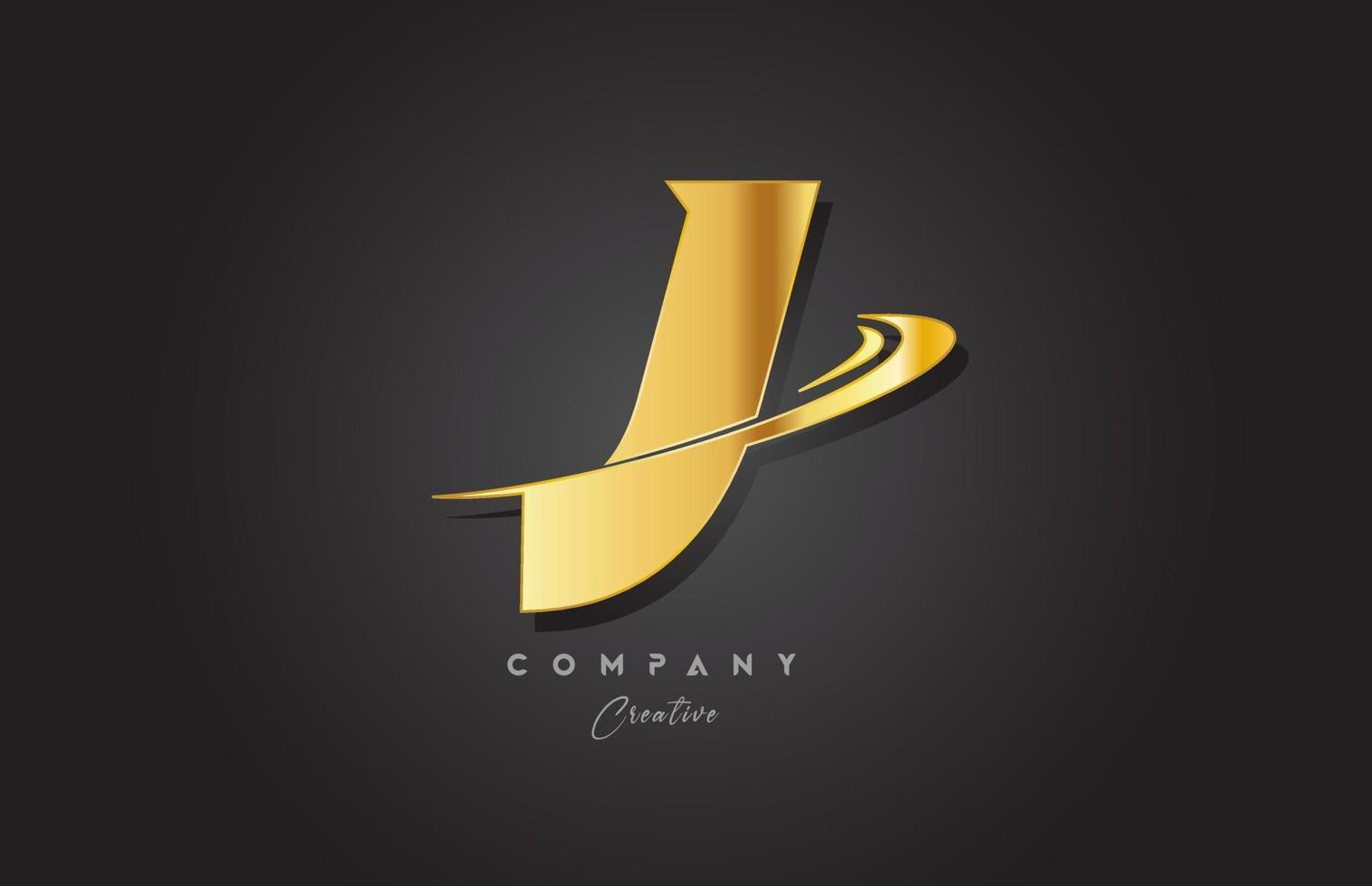 j golden Alphabet Brief Logo Symbol Design. Vorlage zum Geschäft und Unternehmen mit rauschen vektor