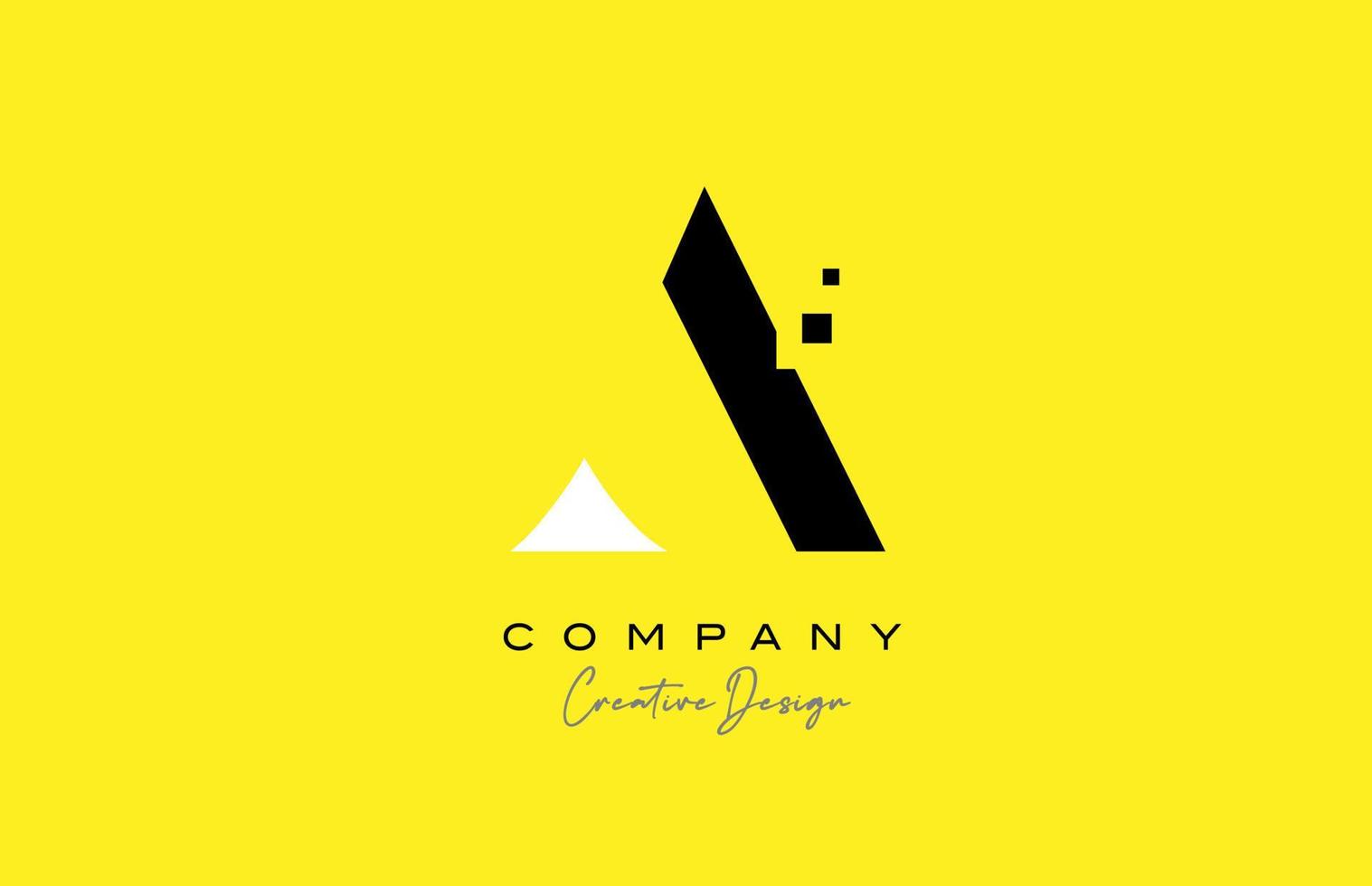 Gelb schwarz ein Alphabet Brief Logo Symbol Design mit Punkte. kreativ Vorlage zum Unternehmen und Geschäft vektor