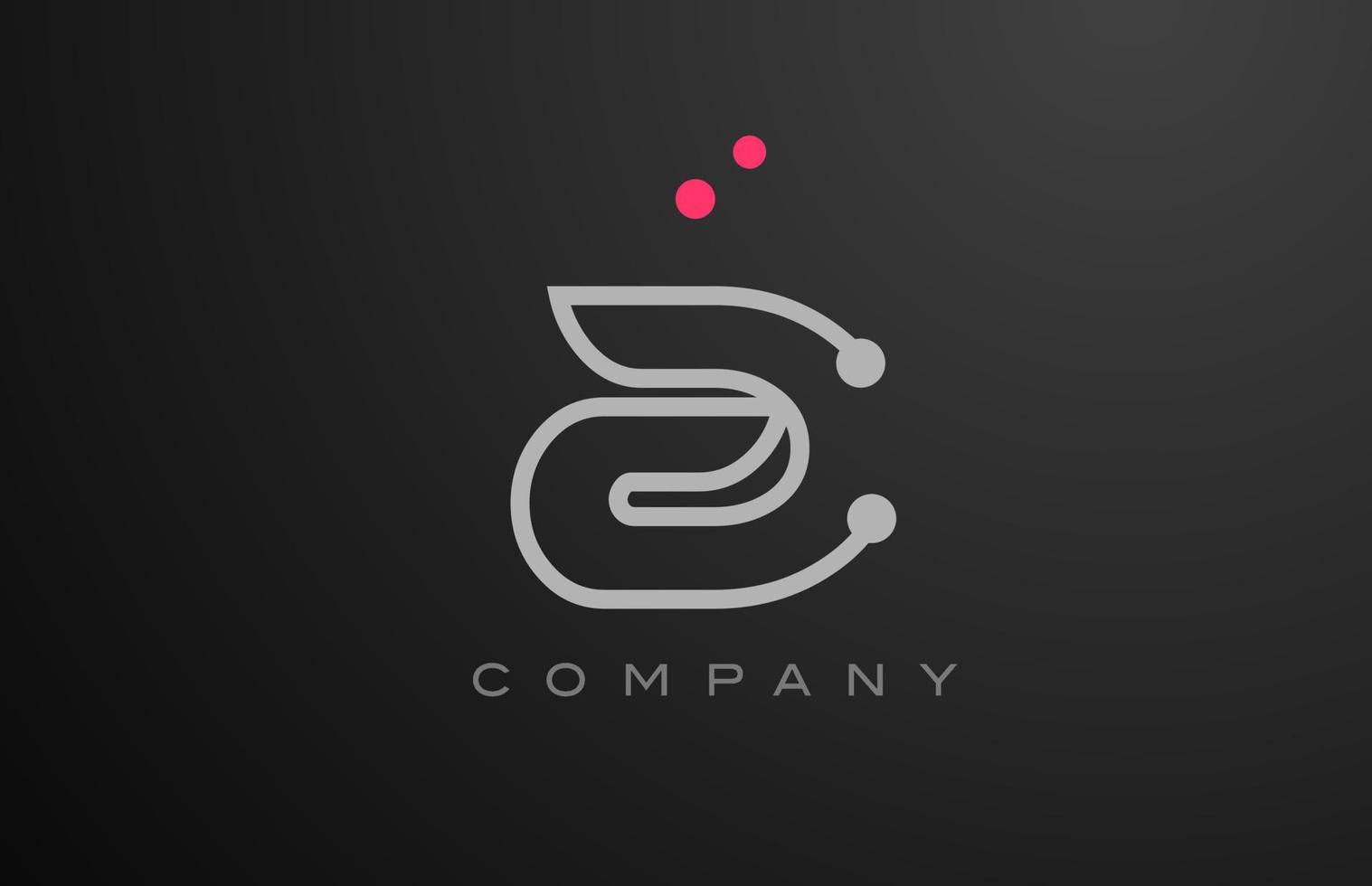 grå en alfabet brev logotyp ikon design med rosa punkt. kreativ mall för företag och företag vektor