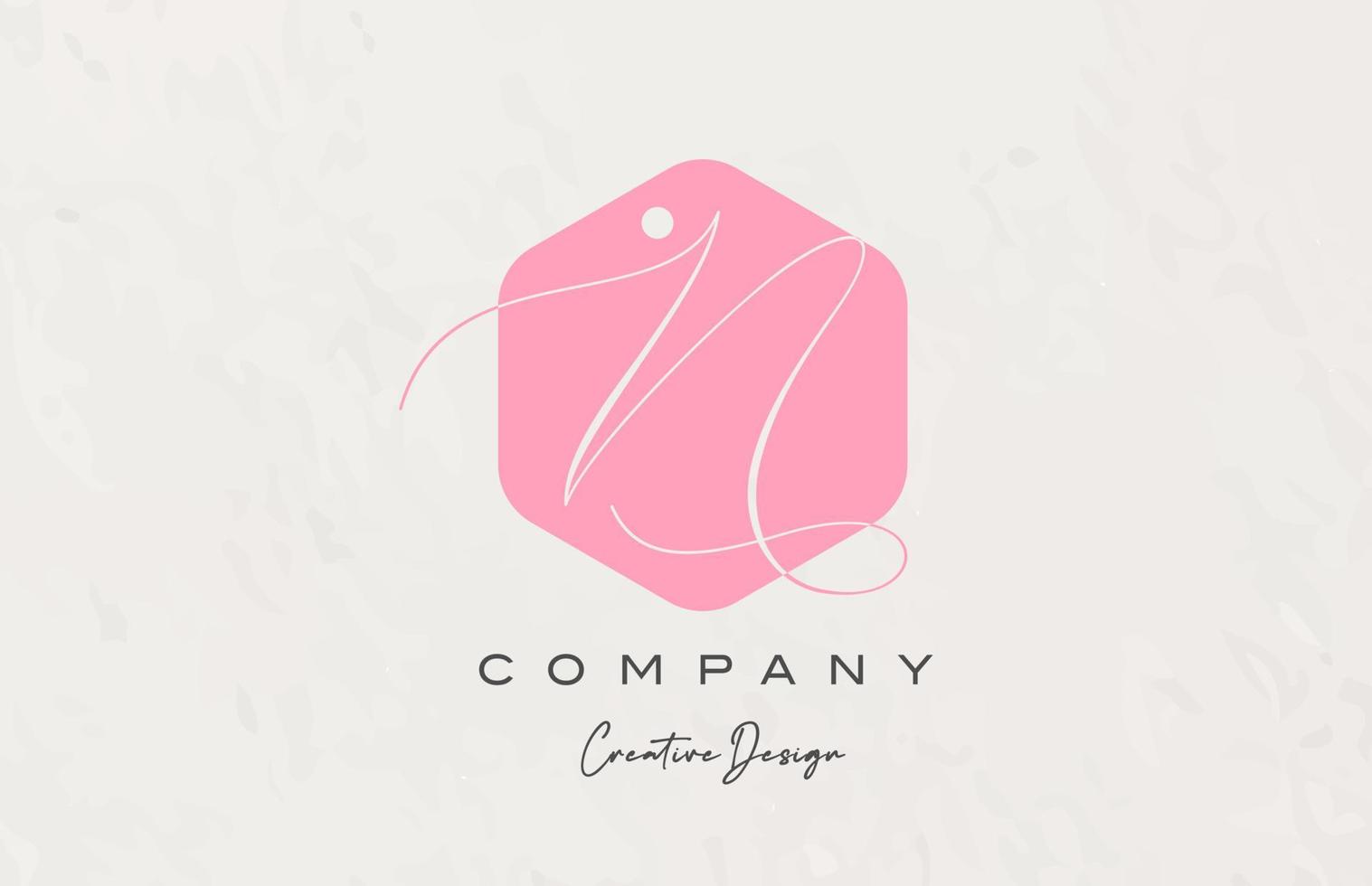 Rosa Polygon n Alphabet Brief Logo Symbol Design mit Punkt und elegant Stil. kreativ Vorlage zum Unternehmen und Geschäft vektor