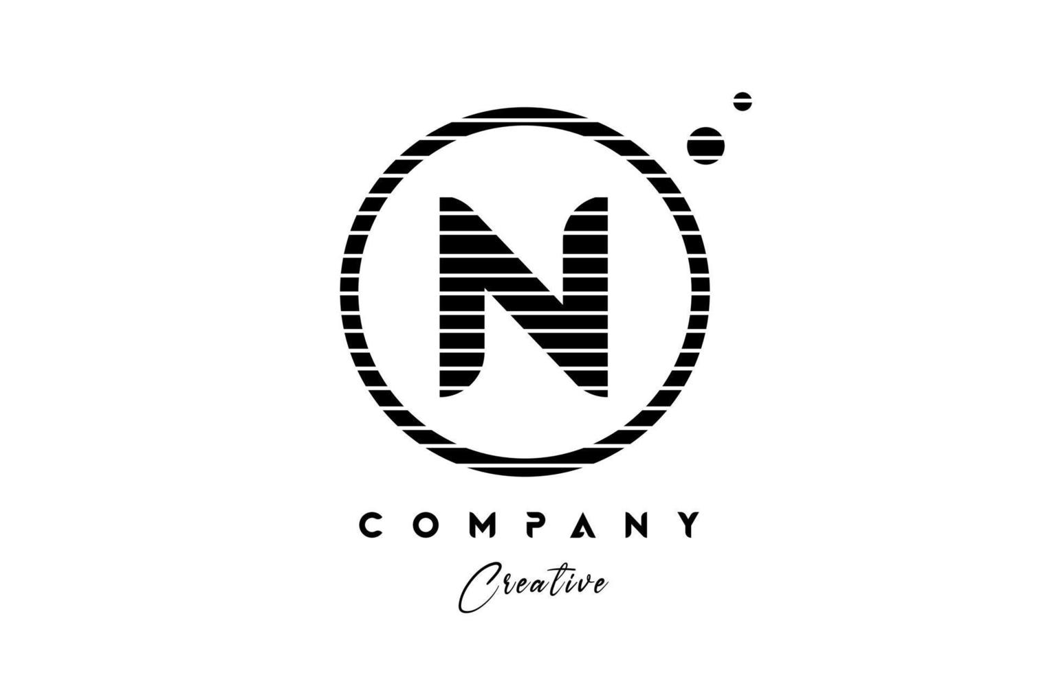 n Alphabet Brief Logo Symbol Design mit Linie Streifen und Kreis. schwarz und Weiß kreativ Vorlage zum Unternehmen und Geschäft vektor