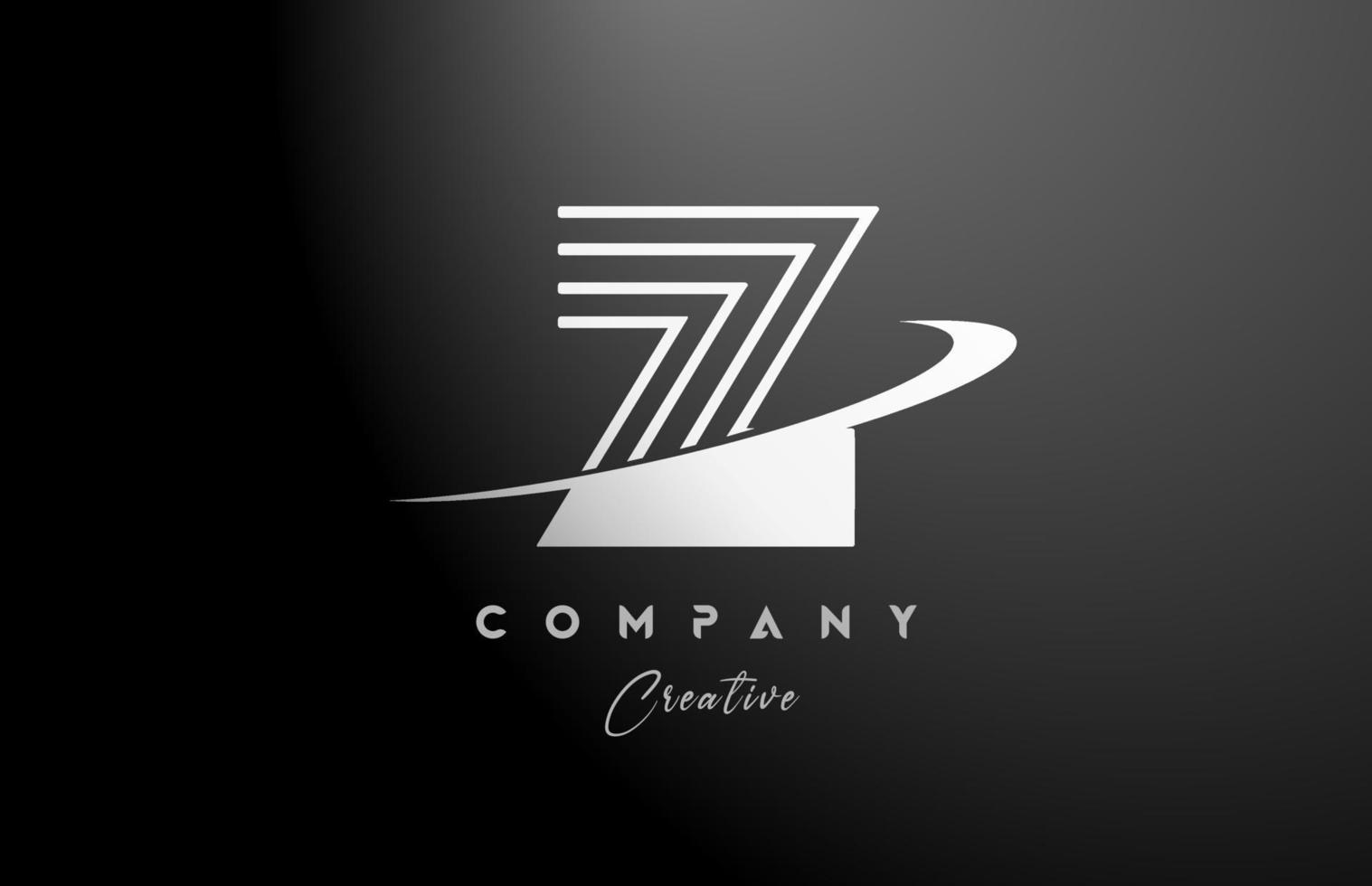 svart vit z alfabet brev logotyp ikon design med susa. kreativ linje mall för företag och företag vektor