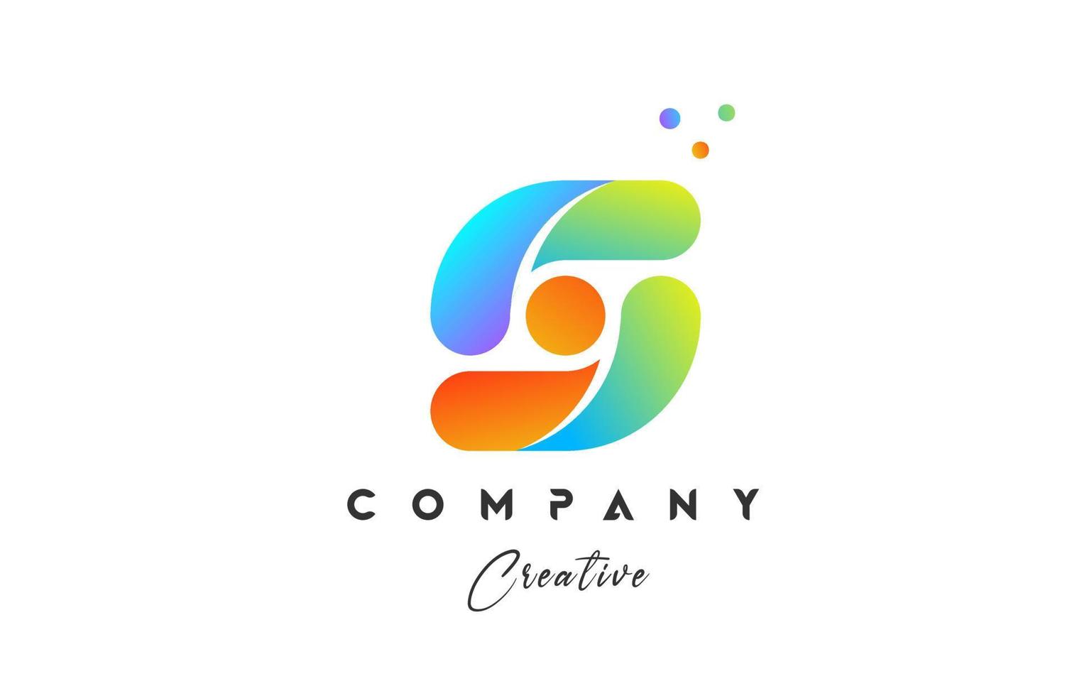 färgad s alfabet brev logotyp ikon design. gul blå grön Färg med prickar. färgrik kreativ mall för företag och företag vektor