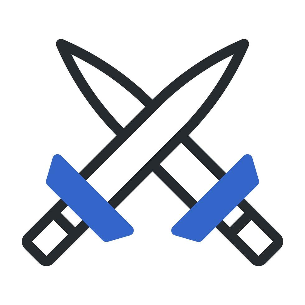 Schwert Symbol Duotone grau Blau Stil Militär- Illustration Vektor Heer Element und Symbol perfekt.
