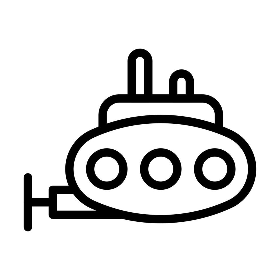 U-Boot Symbol Gliederung Stil Militär- Illustration Vektor Heer Element und Symbol perfekt.