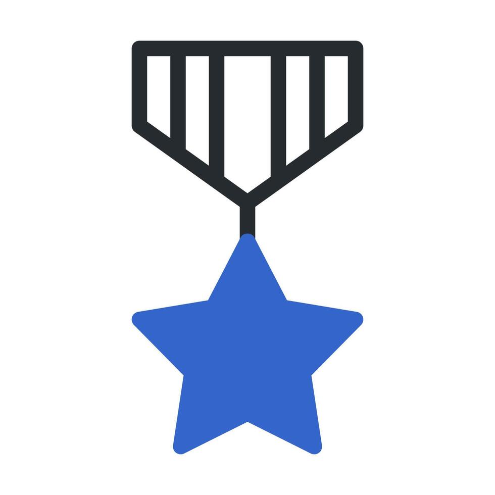 Medaille Symbol Duotone grau Blau Stil Militär- Illustration Vektor Heer Element und Symbol perfekt.