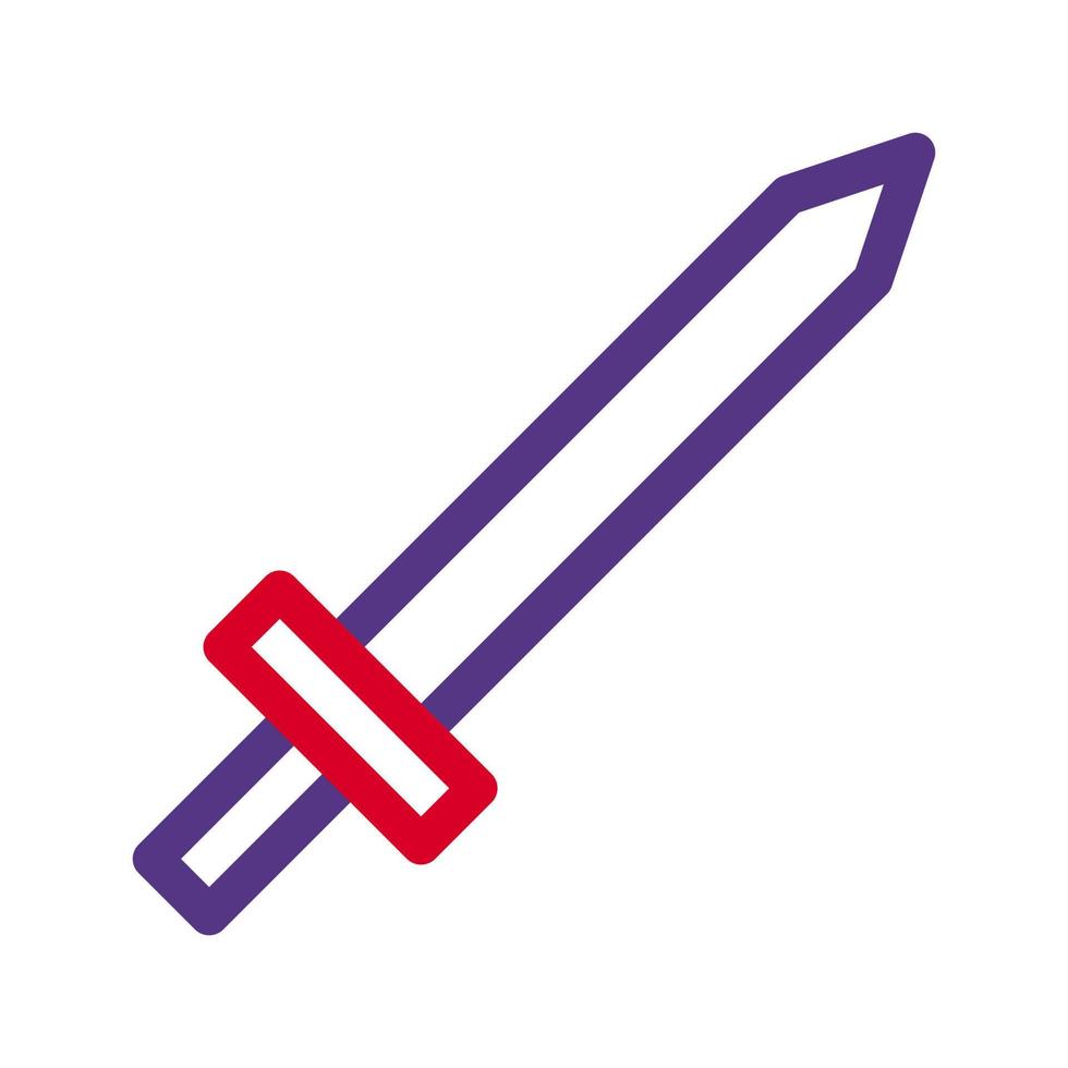 Schwert Symbol duocolor rot lila Stil Militär- Illustration Vektor Heer Element und Symbol perfekt.