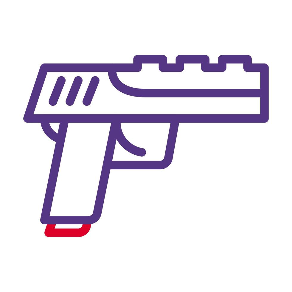 pistol ikon duofärg röd lila stil militär illustration vektor armén element och symbol perfekt.