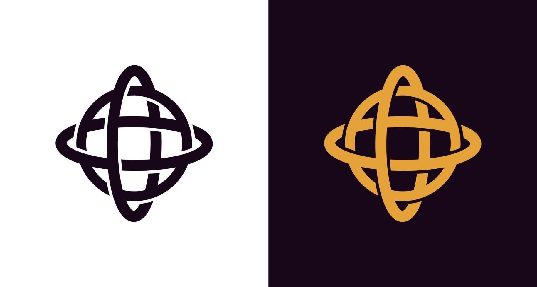 abstrakt och klassisk glob logo ikon, cirkulär rotation logotyp, enkel och elegant jord rotation logotyp vektor