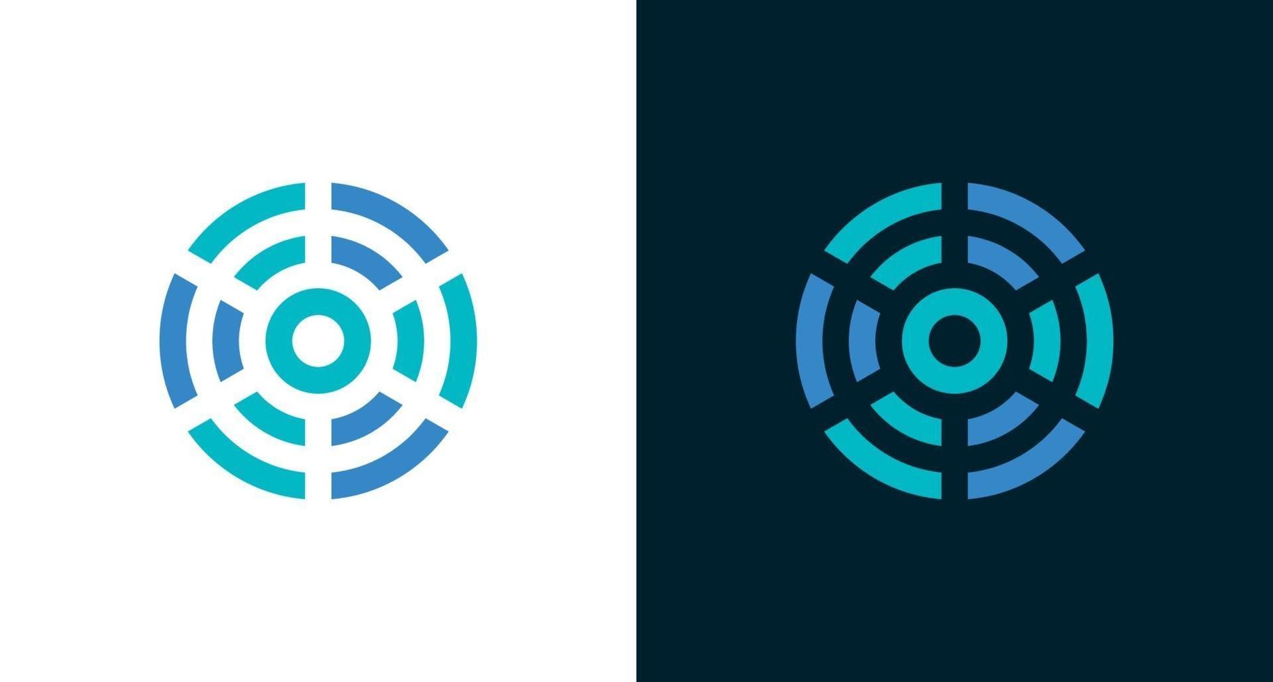 cirkulär abstrakt logo design med anslutning, wifi, labyrint element vektor