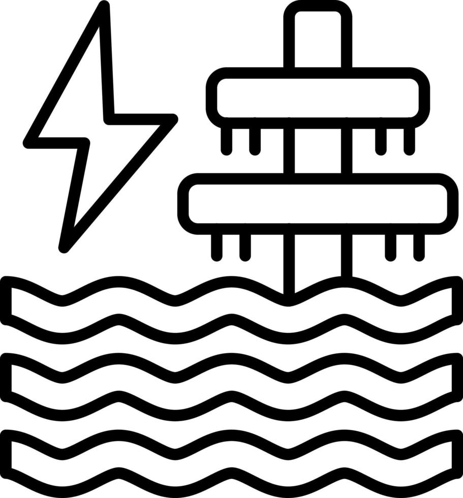 Ozean Energie Symbol Stil vektor