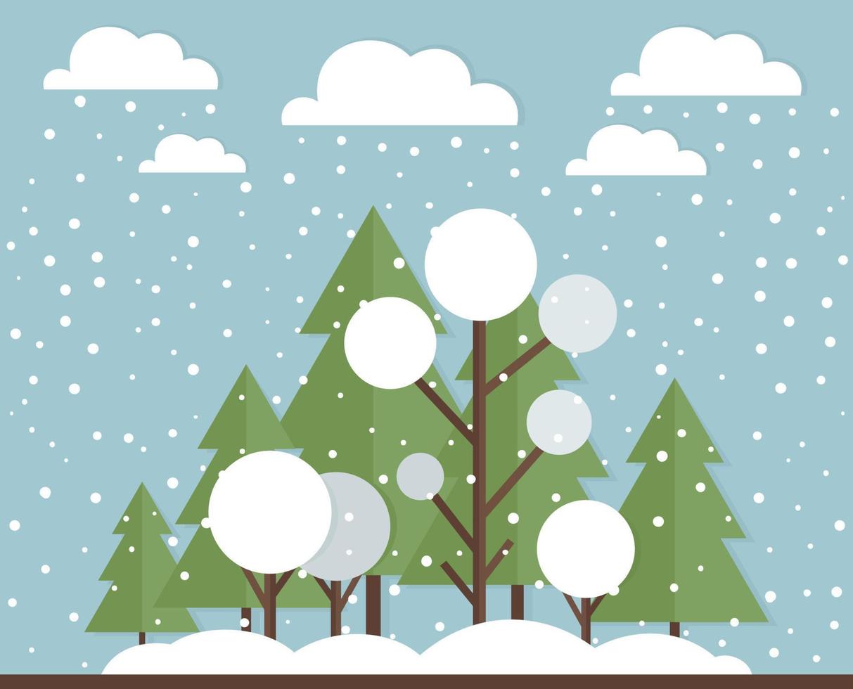 snö i de skogen. vektor illustration