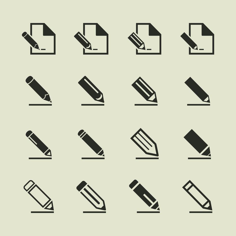einstellen von Symbole ein Bleistift. ein Vektor Illustration