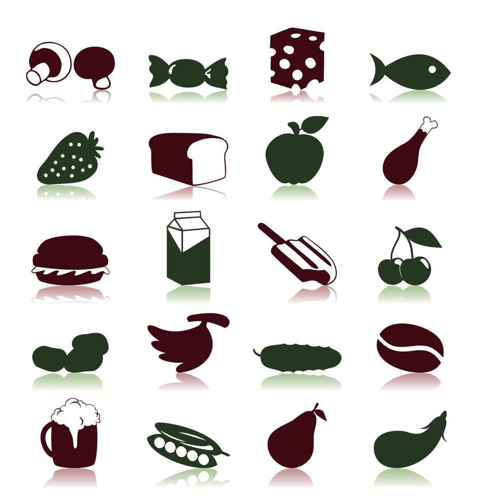 uppsättning av ikoner av mat. en vektor illustration