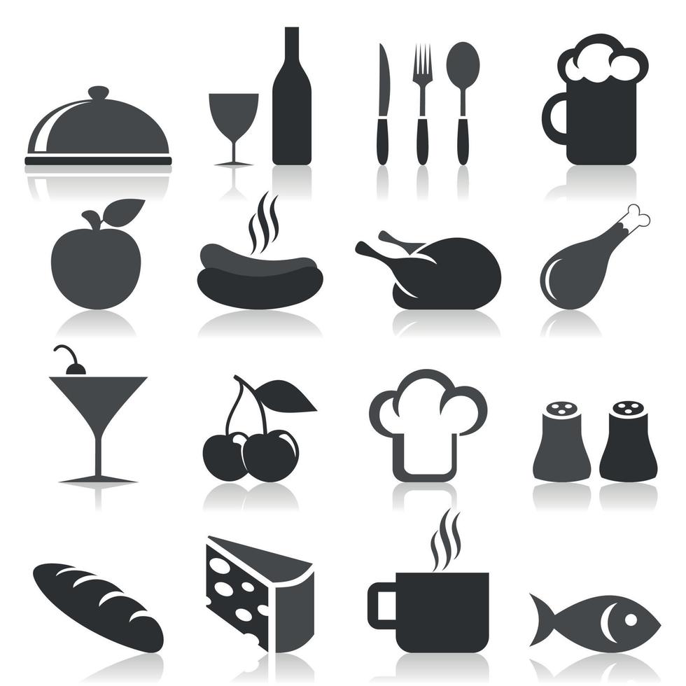 einstellen von Symbole von Lebensmittel. ein Vektor Illustration