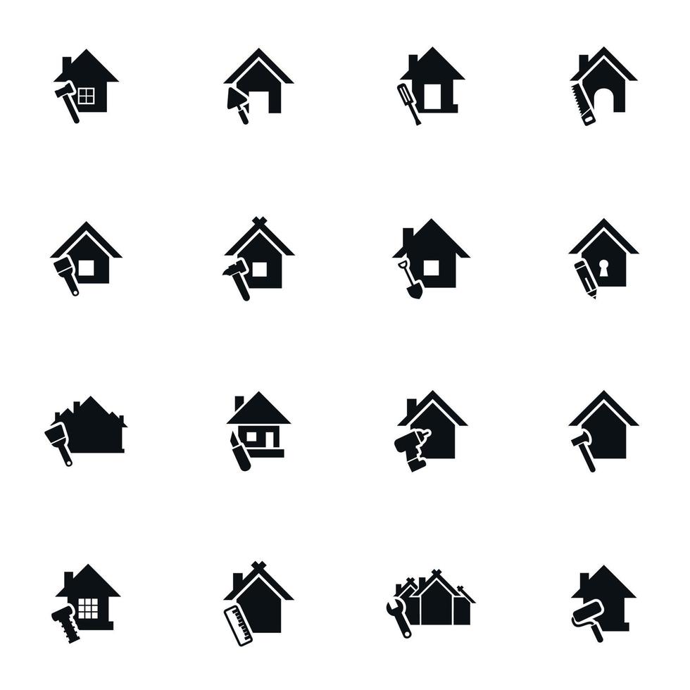 einstellen von Symbole von Häuser zum Netz Design vektor
