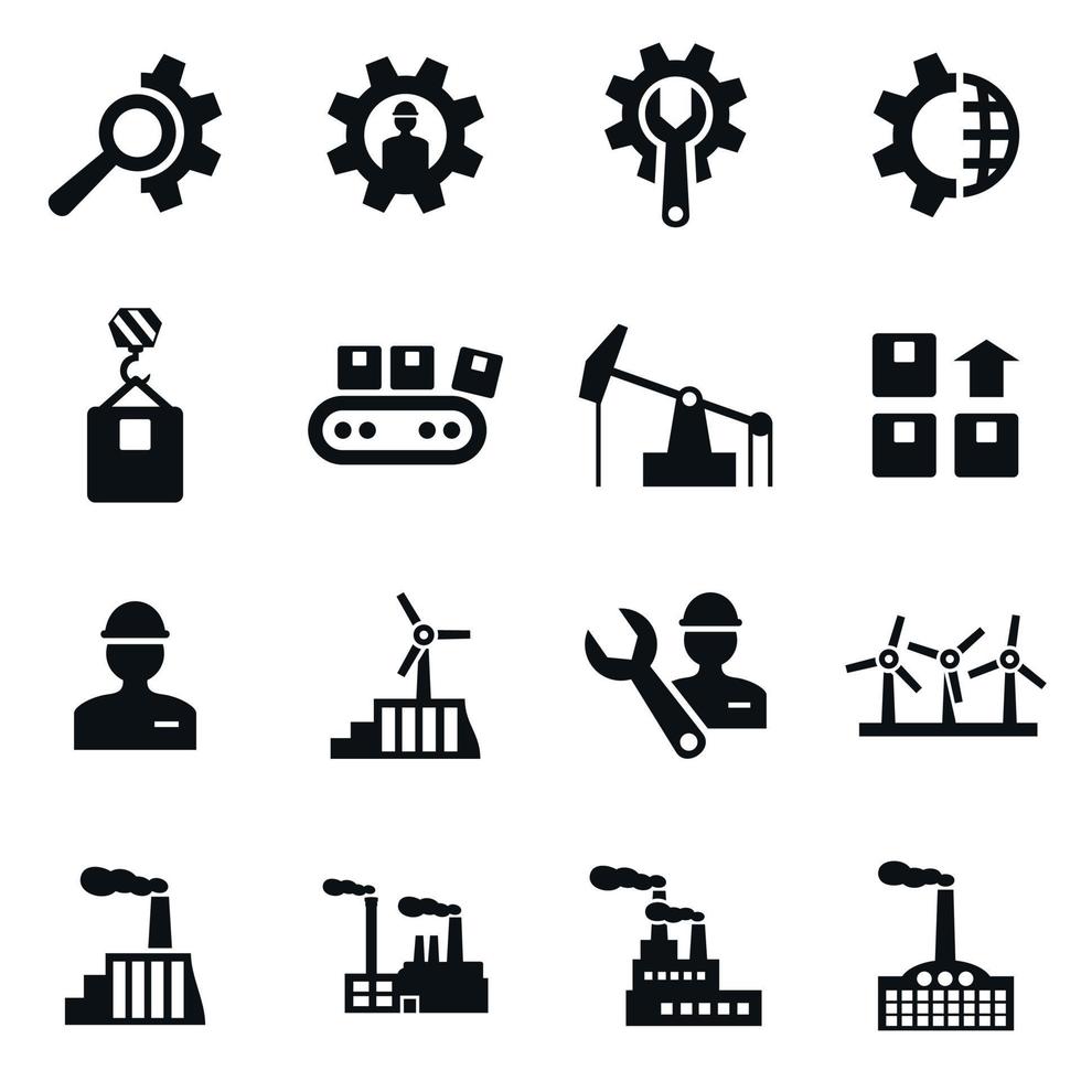 uppsättning av ikoner på en tema de industri. en vektor illustration