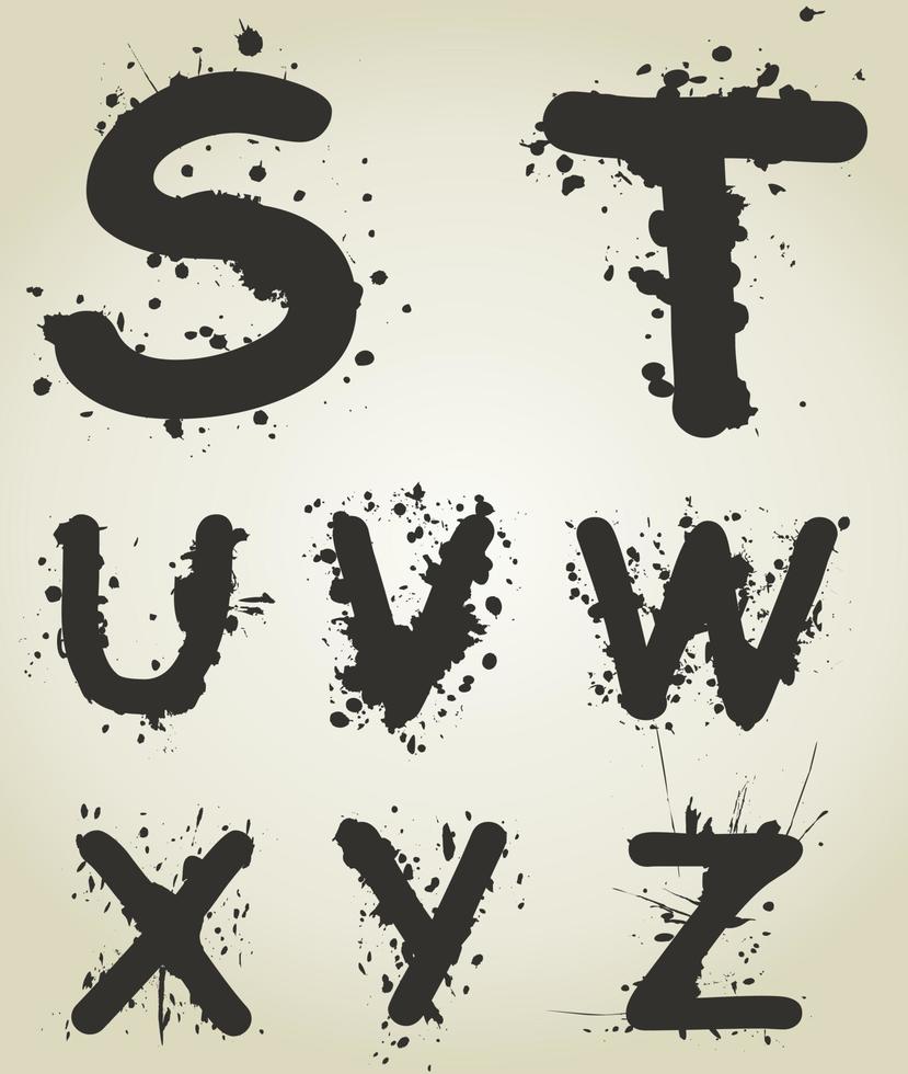 de alfabet från brev av blottar. en vektor illustration