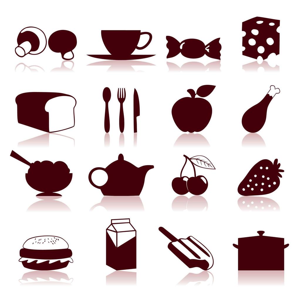 einstellen von Symbole von Lebensmittel. ein Vektor Illustration