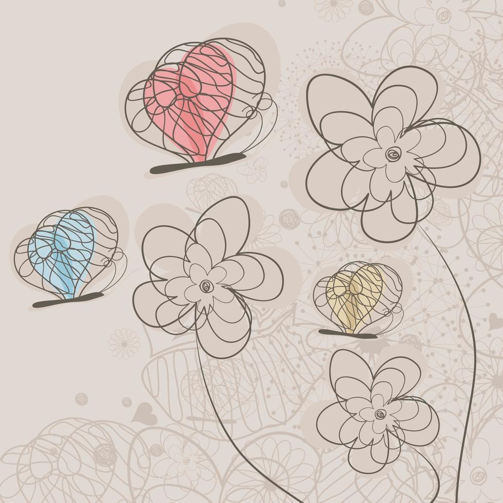 bakgrund från växter och en blomma. en vektor illustration