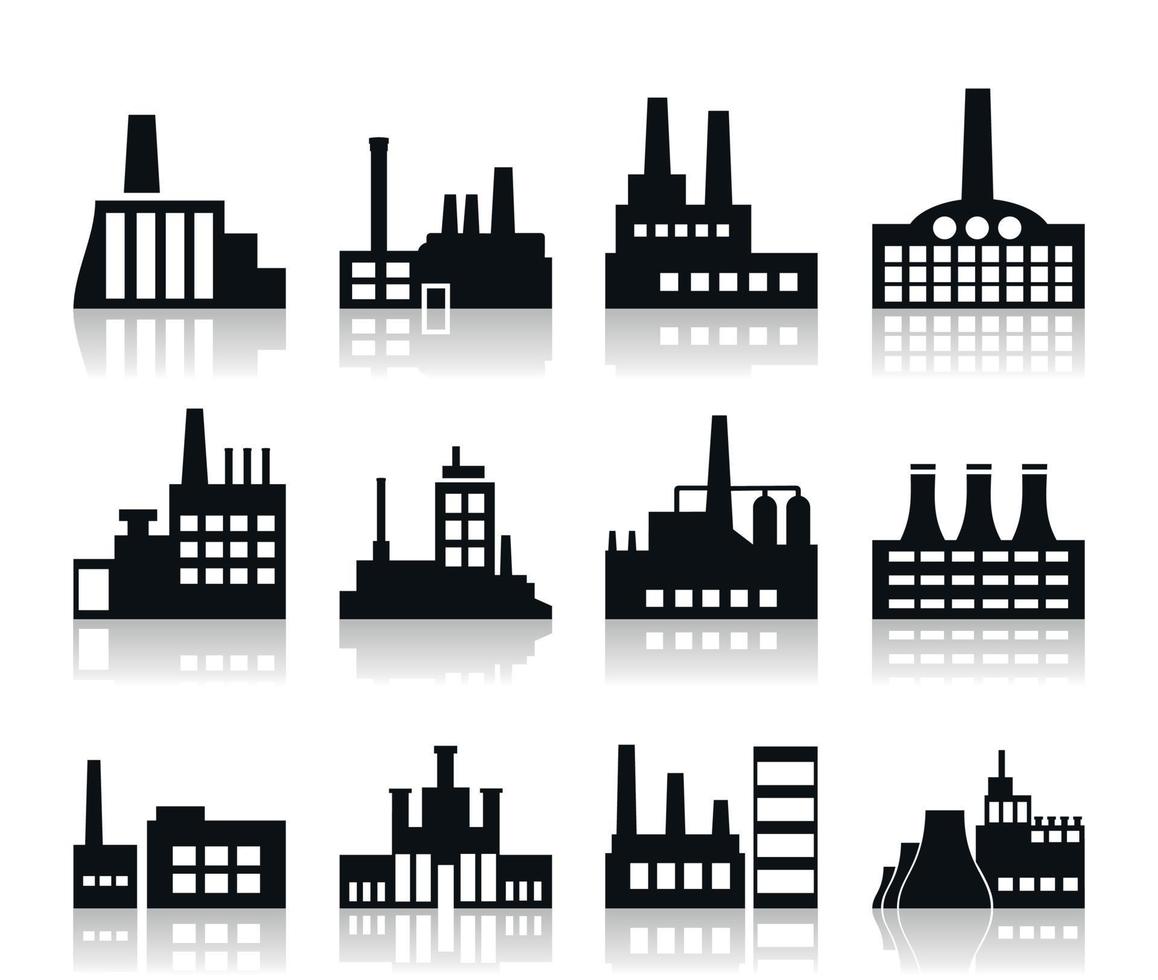 einstellen von Symbole auf ein Thema das Industrie. ein Vektor Illustration