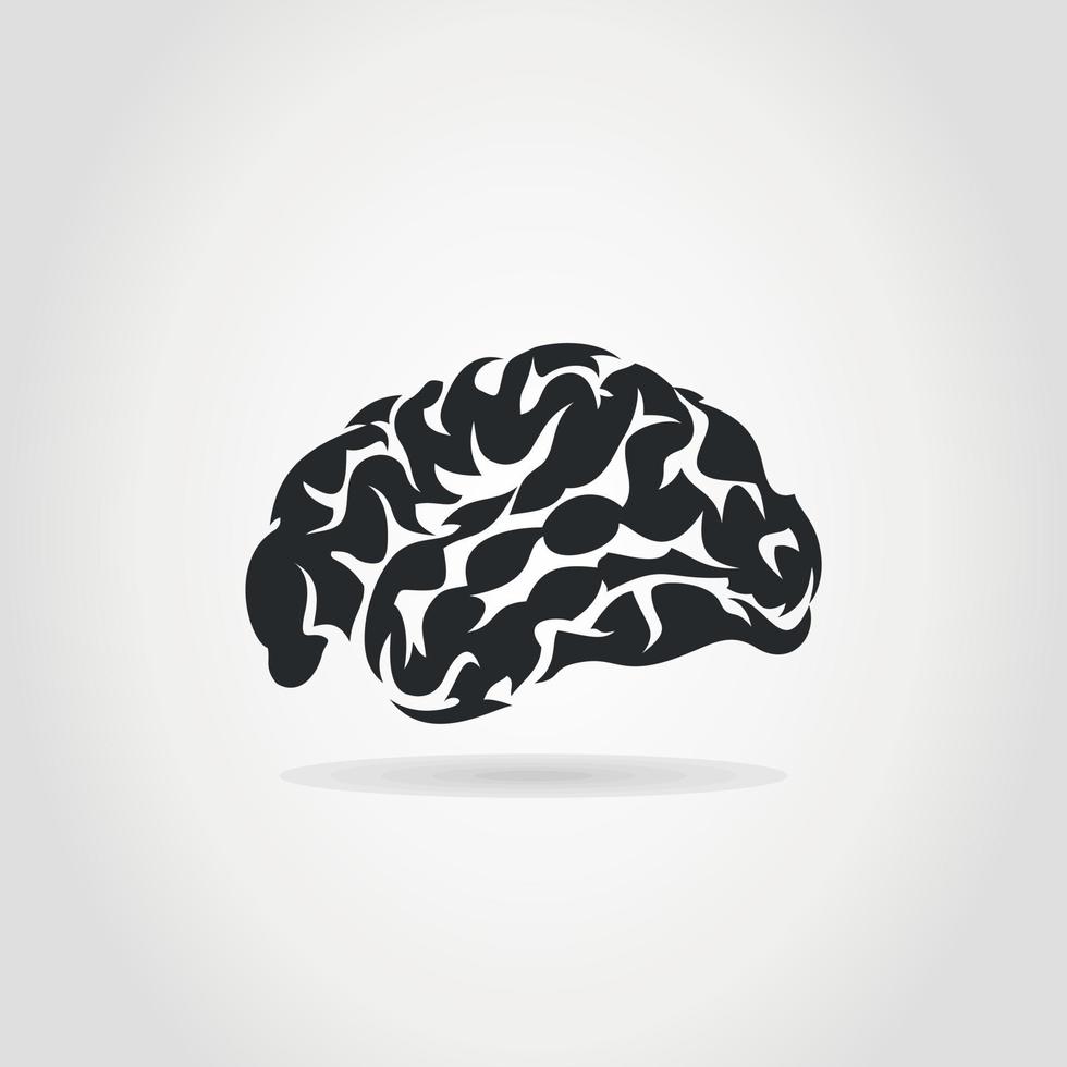 hjärna på en grå bakgrund. en vektor illustration