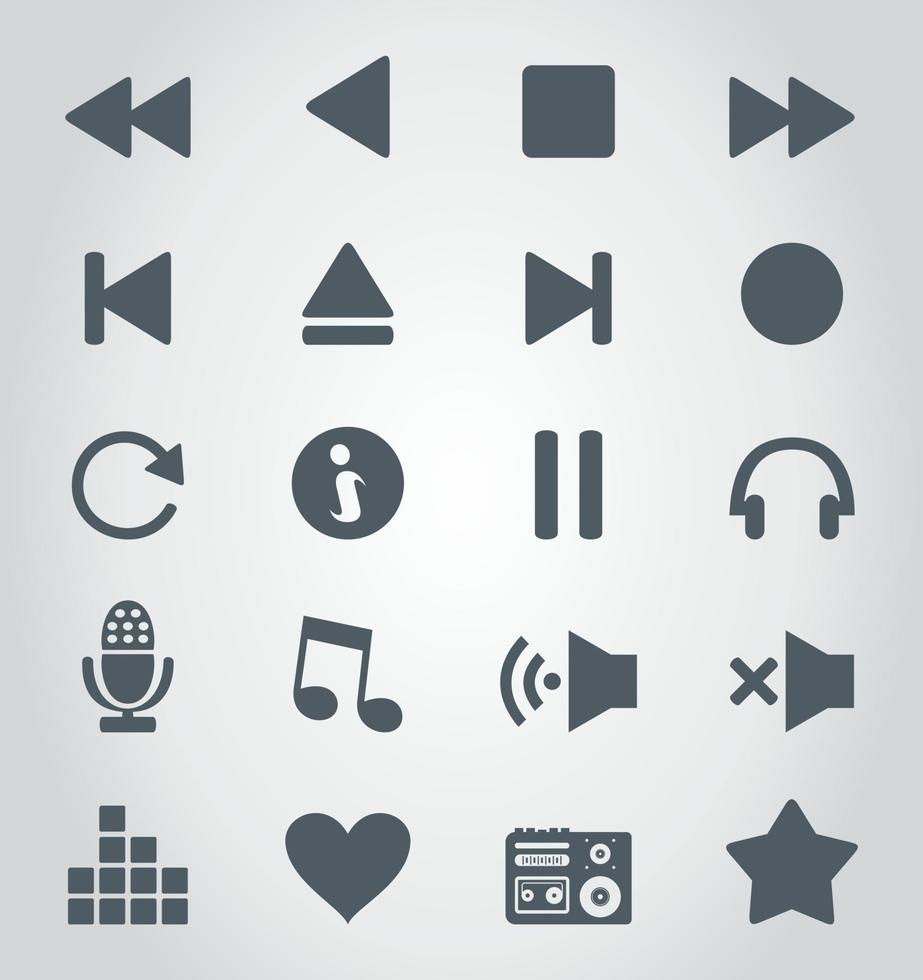 uppsättning av ikoner på en tema musik. en vektor illustration