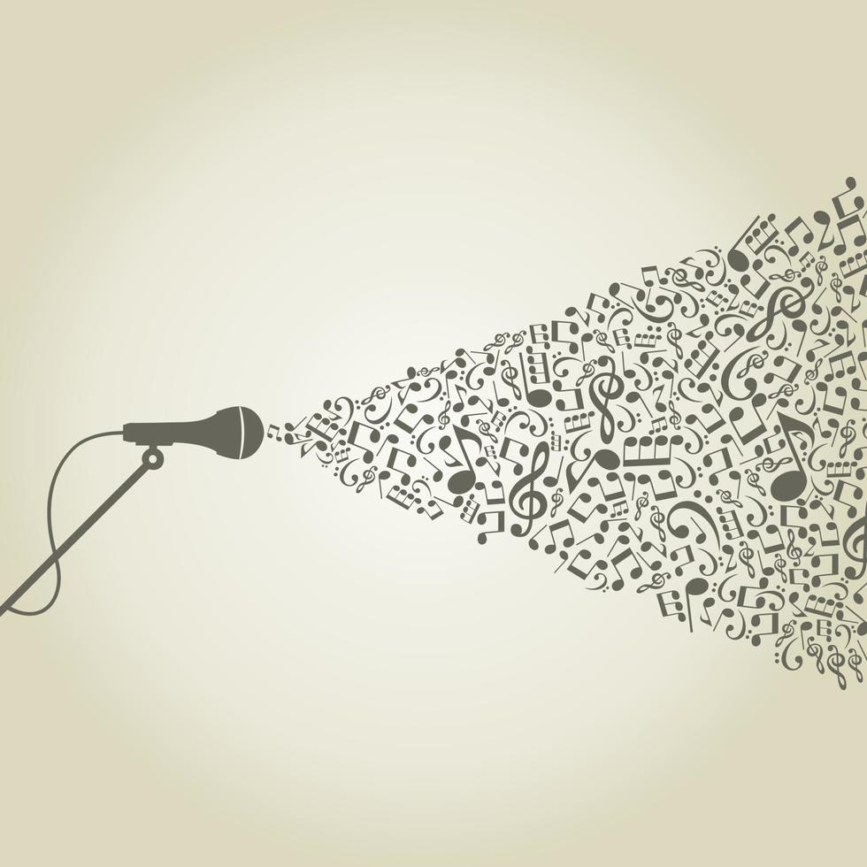 mikrofon tillverkad av anteckningar. en vektor illustration