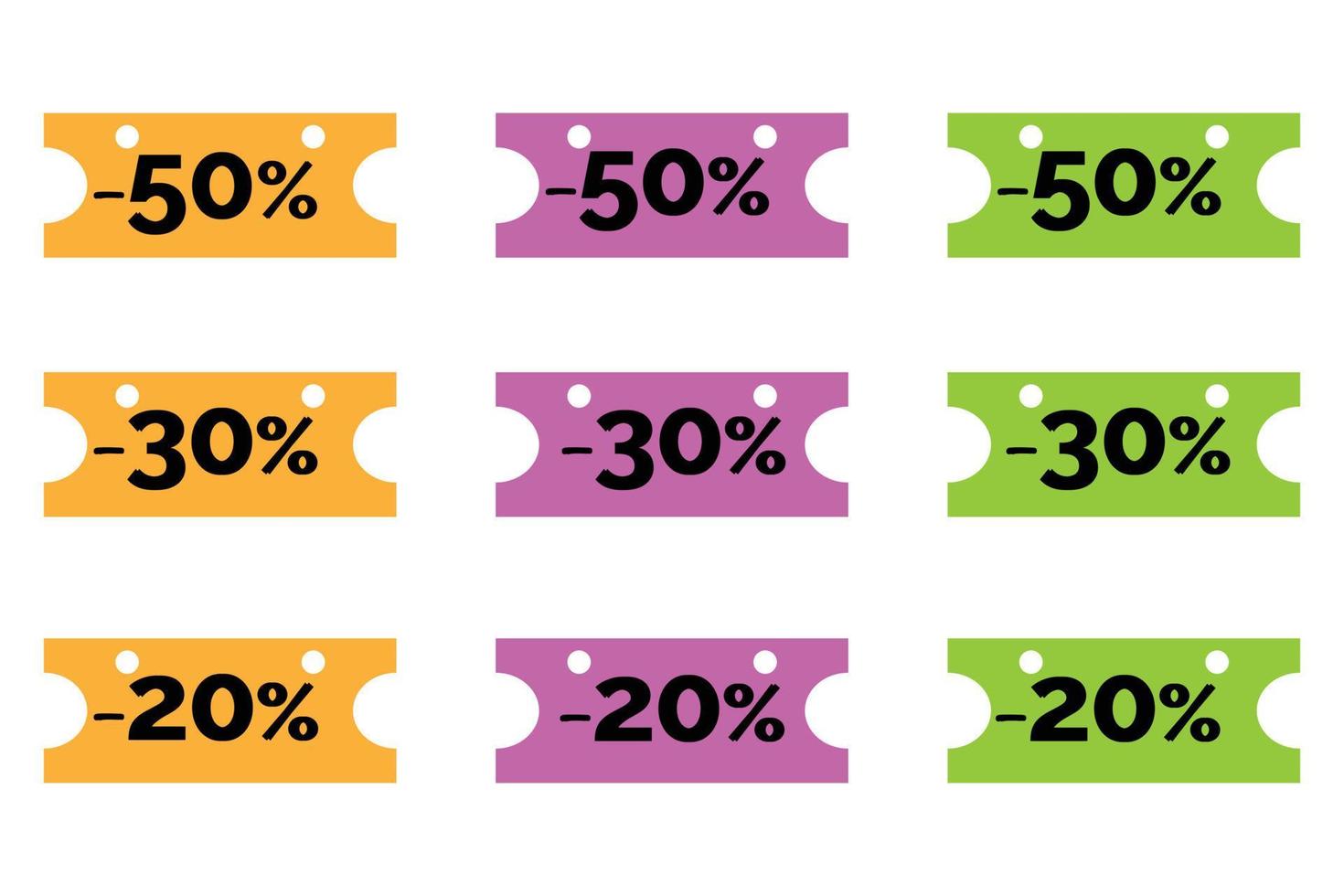 20,50,30 rabatt lavel fri vector.discountg nivå klistermärke. försäljning vektor. vektor